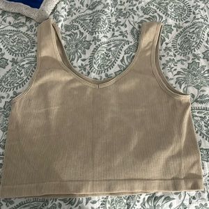 One Step Up tan crop top